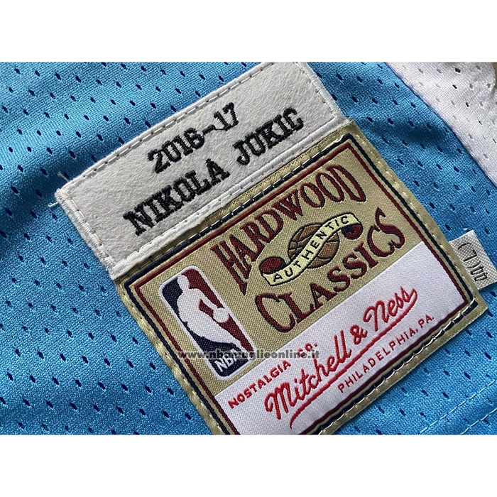 Maglia Denver Nuggets Nikola Jokic #15 Mitchell & Ness 2016-17 Blu
